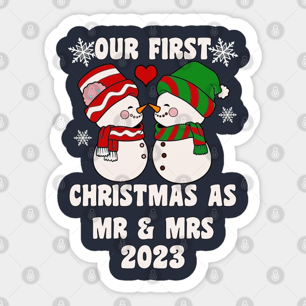 Our First Christmas as Mr & Mrs 2023 Sticker by tamdevo1